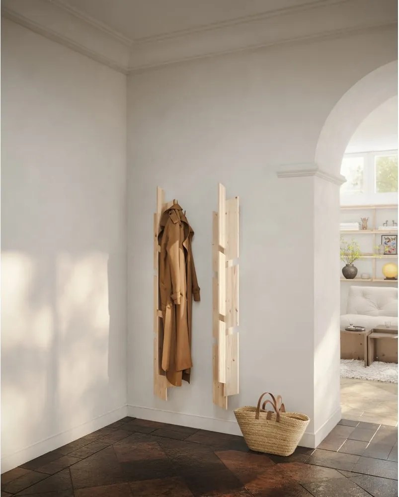 Nástenný vešiak z borovicového dreva v prírodnej farbe 26 cm Keeper – Karup Design