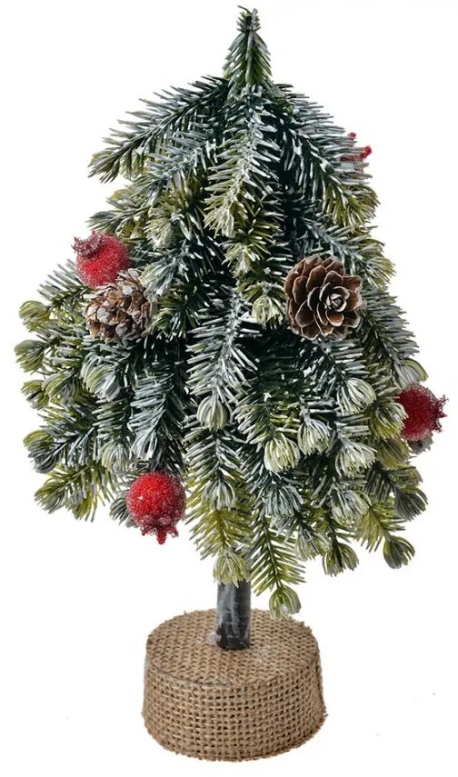 Vianočné dekorácie ihličnatý stromček so šiškami - 12*12*24 cm