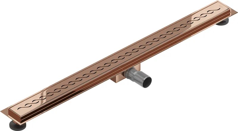 Mexen Flat, lineárny podlahový žľab 80 cm, M18, ružové zlato, 1623080-15