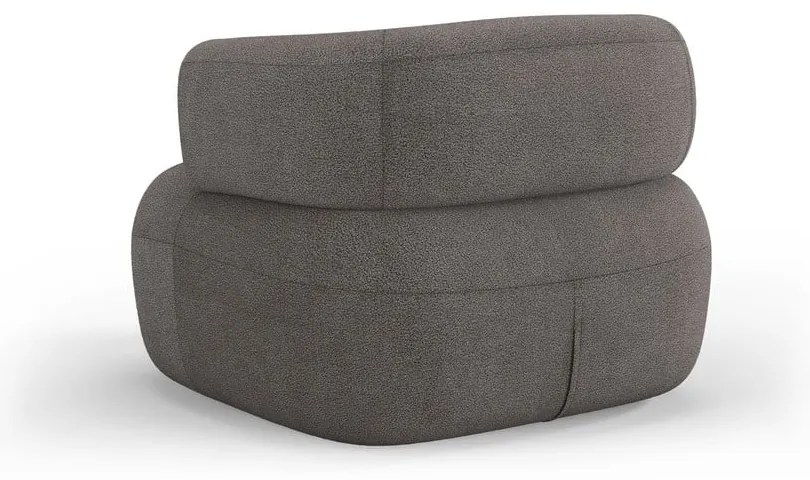 Sivé kreslo z textílie buklé Jenny – Micadoni Home