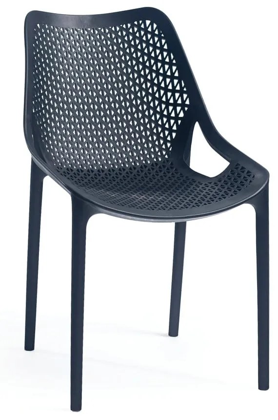 Čierna plastová záhradná stolička Bilros - Rojaplast