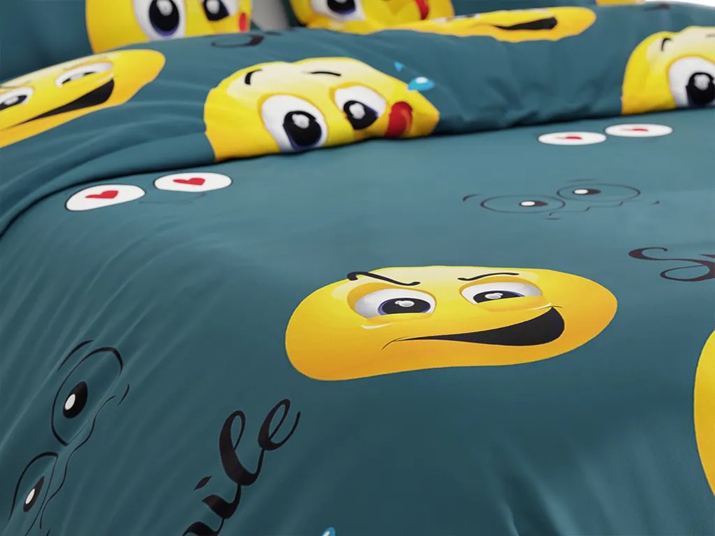 Bavlnené obliečky SMILE zelené