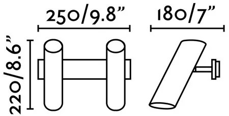 FARO 29876 - Nástenné bodové svietidlo LINK 2xGU10/11W/230V čierna