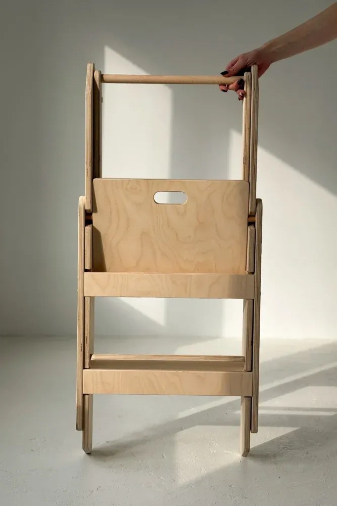 Učiaca montessori detská veža skladacia natural