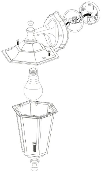 EGLO 22467 - vonkajšie nástenné svietidlo LATERNA 4 1xE27/60W čierna