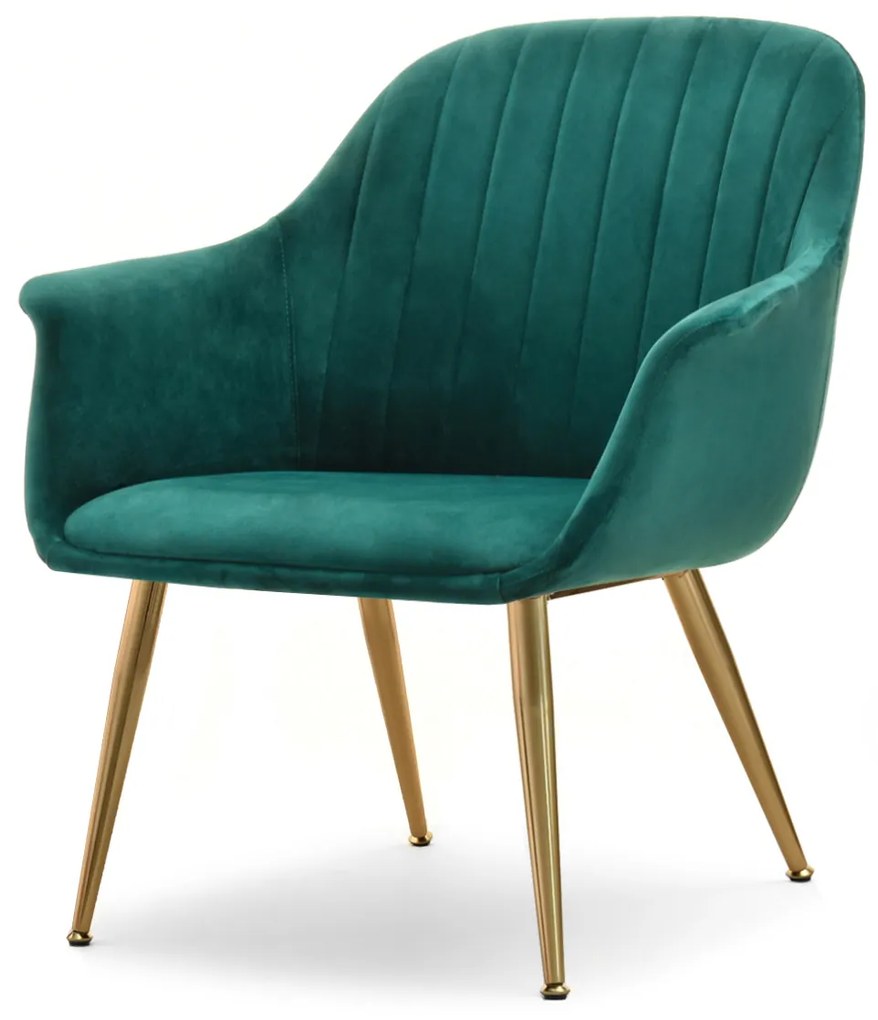 Kreslo Osmol F (zelená + zlatá). Akcia -15%. Vlastná spoľahlivá doprava až k Vám domov. 1110368