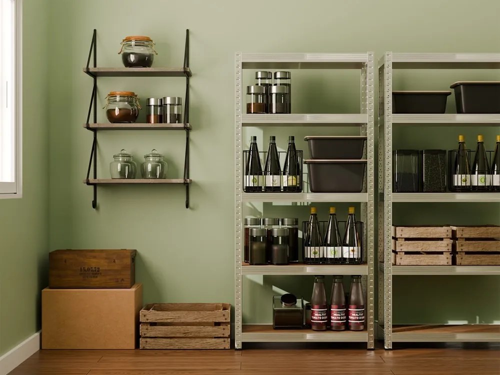 Dielenský regál G7030 strieborný/hnedý