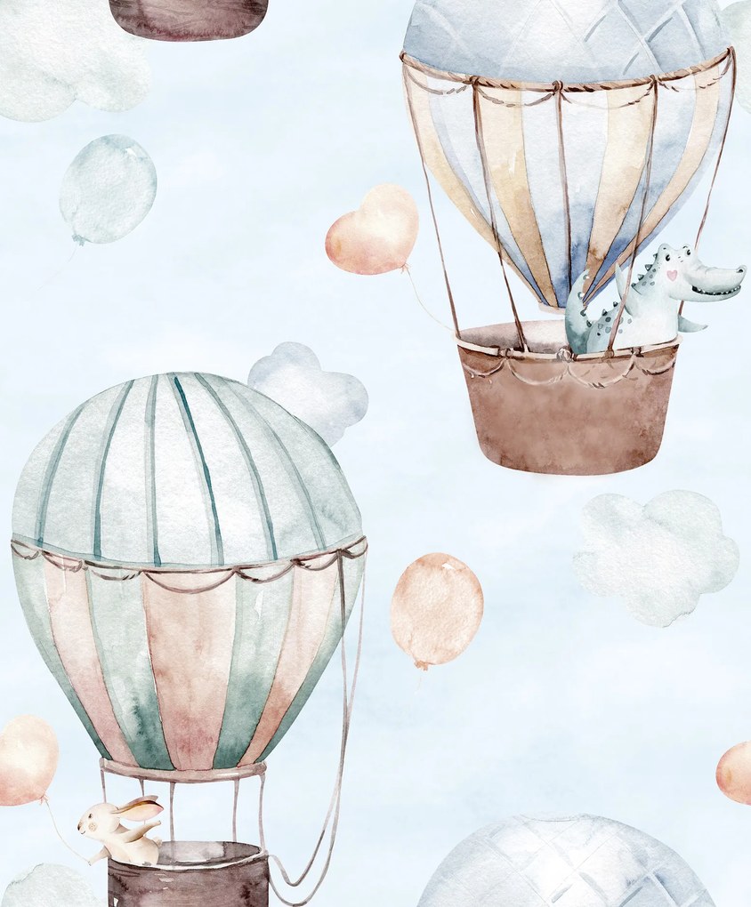 Detská nástenná tapeta akvarelovej BALÓNY