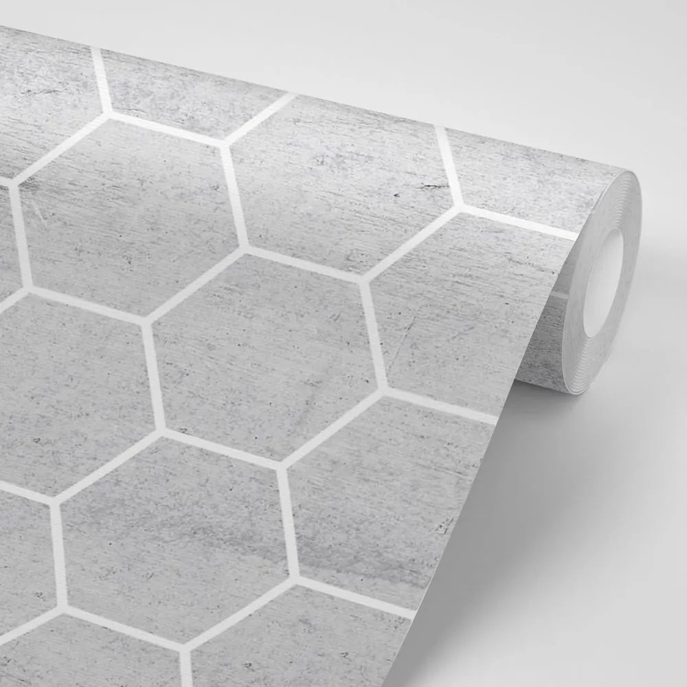 Samolepiaca tapeta šedý hexagón vzor