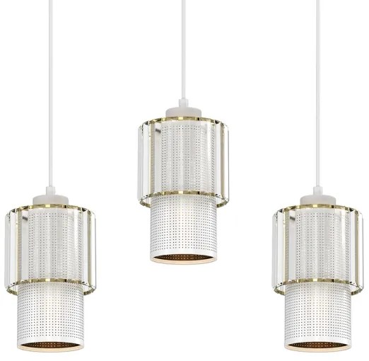 Luster na lanku BLANCO 3xE27/60W/230V biela