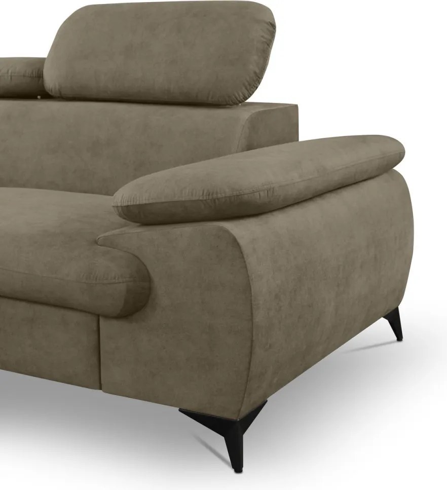 Rohová sedacia súprava Scala, hnedá látka, ľavý roh