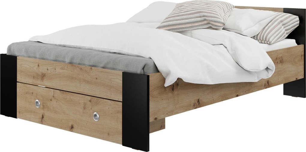 XXXLutz POSTEĽ, čierna, dub artisan Carryhome - Postele - 002698010305