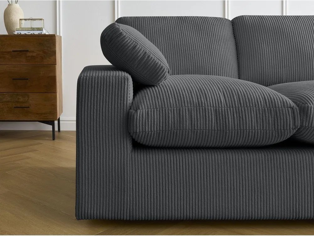 Tmavosivá menčestrová rohová pohovka Belair – Bobochic Paris