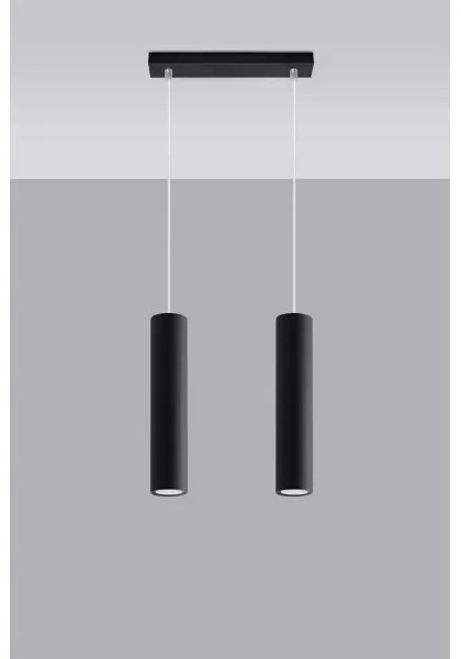 Sollux SL.0328 - Luster na lanku LAGOS 2 2xGU10/10W/230V čierna