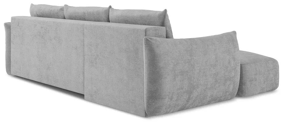 Svetlosivá ženilková rozkladacia rohová pohovka (ľavý roh/s leňoškou) Leila – Makamii