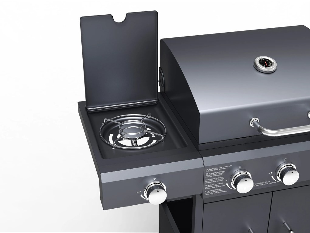 Plynový gril BestBerg BBBQ-27SB / 4 hořáky / 11,6 kW / černá