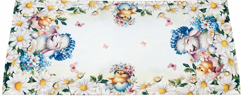 Obrus Veľkonočné jahňa s kuriatkom 40 × 90 cm