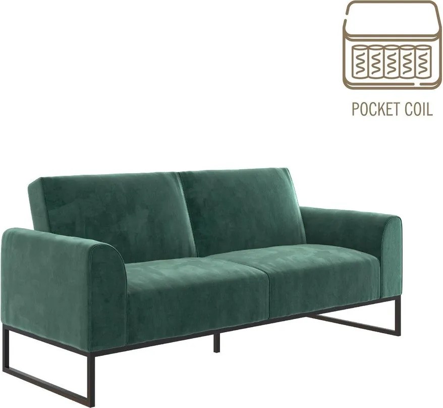 Zelená rozkladacia pohovka 217 cm Adley - CosmoLiving by Cosmopolitan