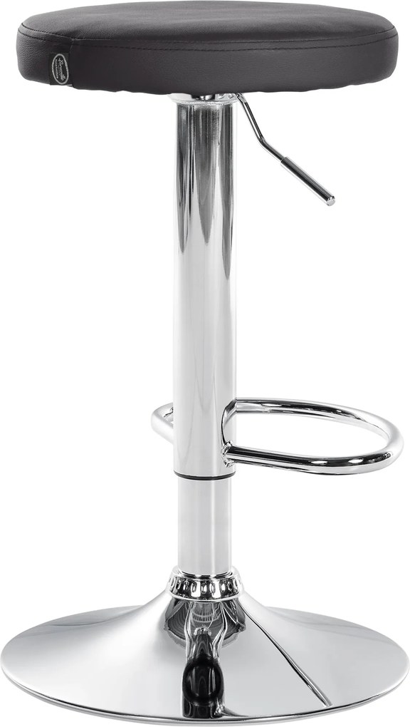 Barová stolička Ponte - koženka, chróm rám - Čierna