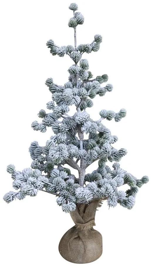 Zasnežený vianočný stromček v jute - 80cm