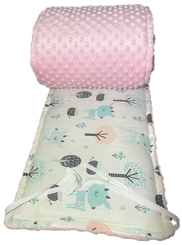 INTERMEDIC SK Mantinel do postieľky ZOO / minky ružová – 180x30 cm