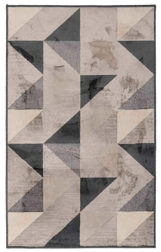 Sivo-béžový koberec s prímesou bavlny 68x110 cm Graphic – douceur d'intérieur