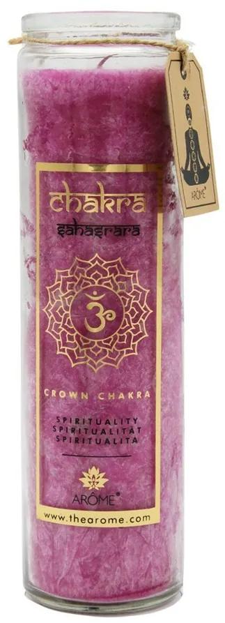 Arome Vysoká vonná svieca Chakra Spiritualita, vôňa levandule, 320 g