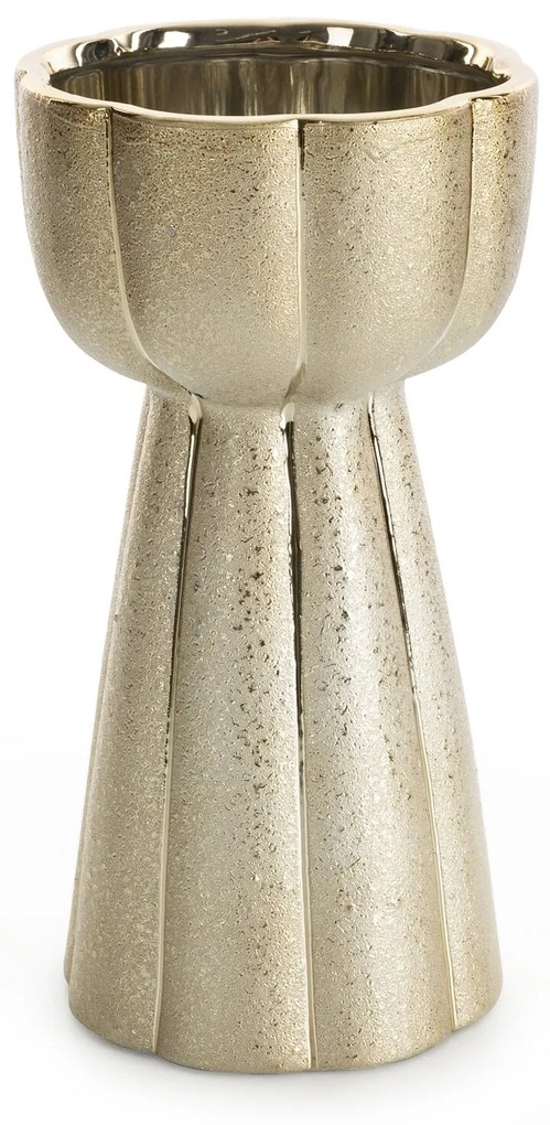 KERAMICKÁ VÁZA MERIN 13X13X25 CM ZLATÁ