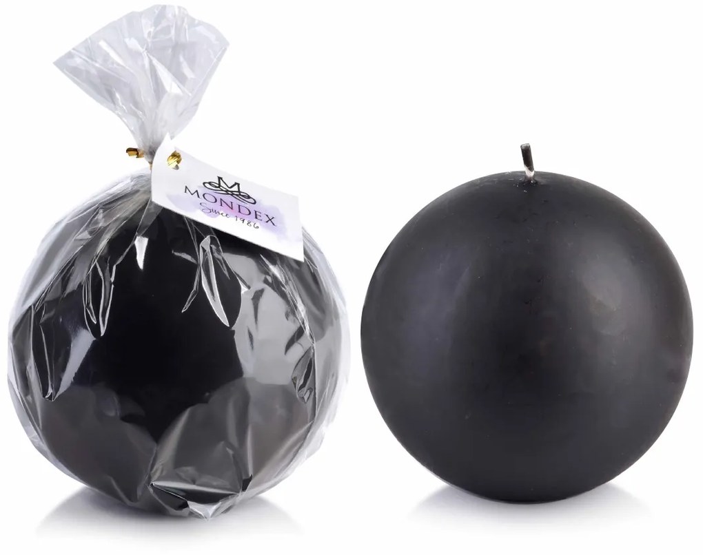 Mondex Okrúhla sviečka Classic Candles 12 cm čierna