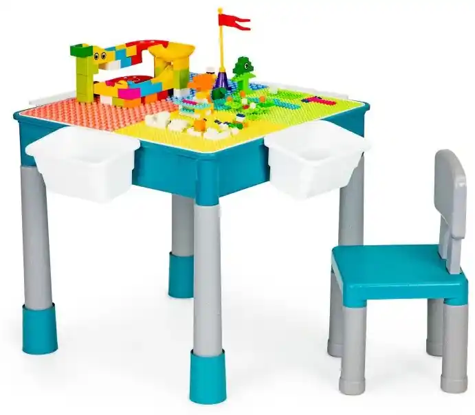 EcoToys Stôl na hranie, stoličky, kocky pre deti, HC464898 | BIANO