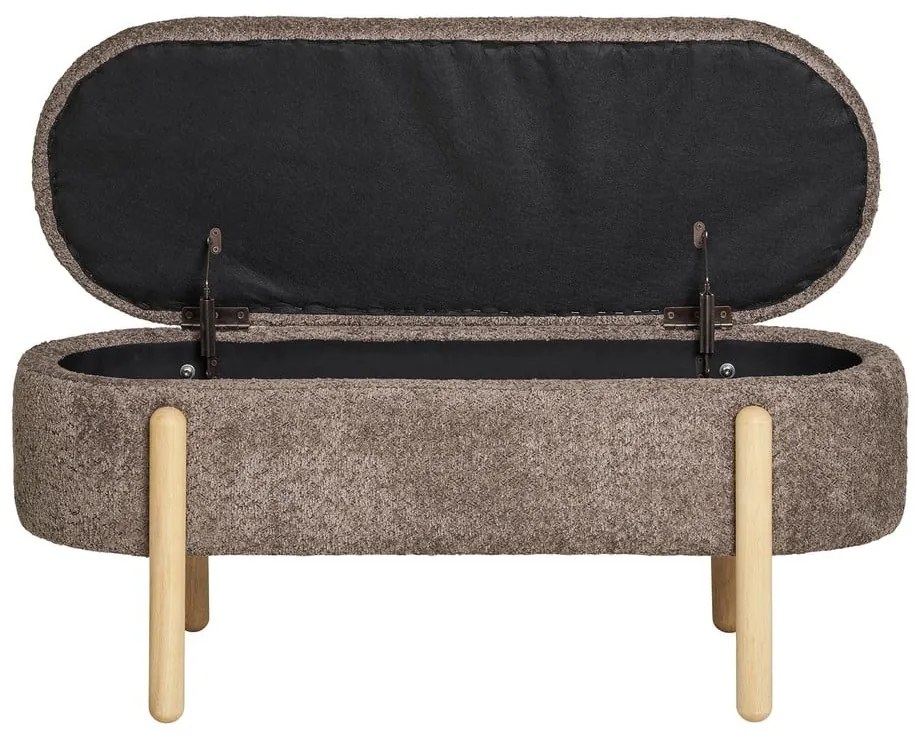 Hnedá lavica z textílie buklé Branca – House Nordic