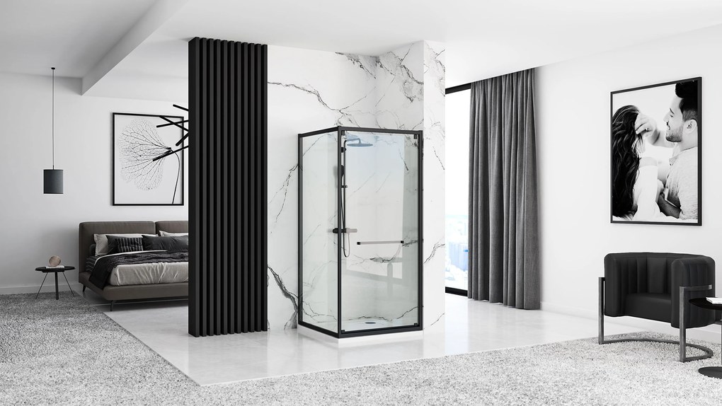 Rea Space In, sprchovací kút 90x90, čierna, REA-K8881