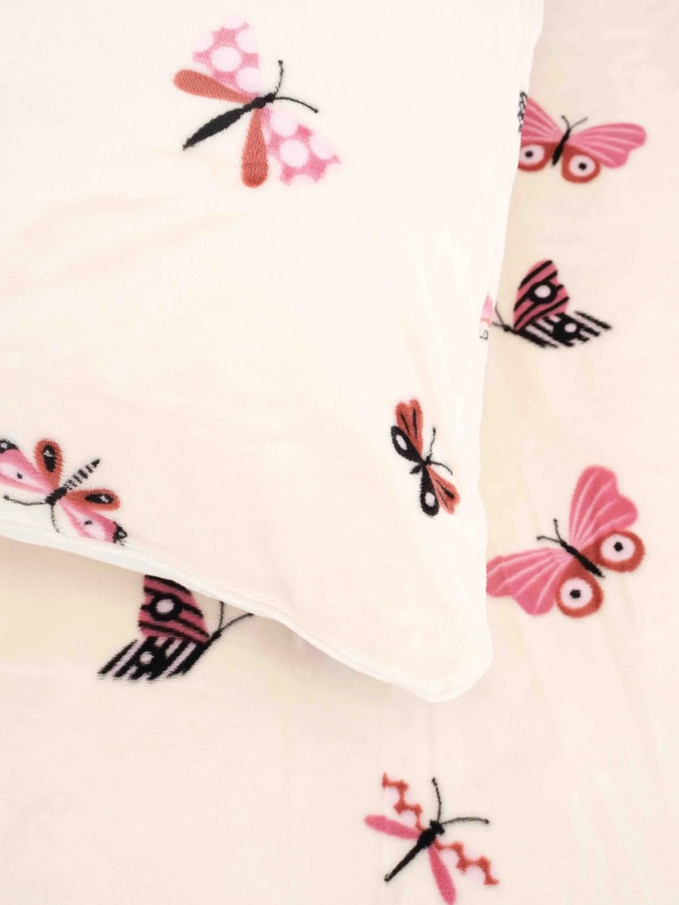 Obliečka na vankúšik mikroplyš Exclusive 40 × 40 cm - Motýliky béžové