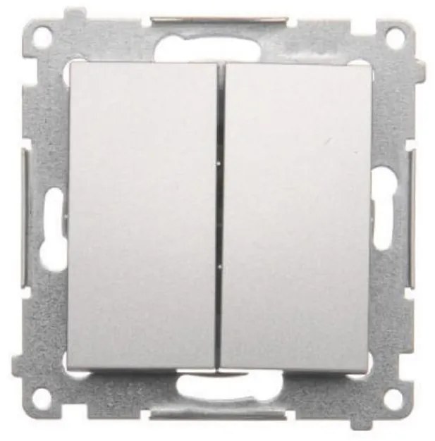 DW5/43 Dvojitý konektor strieborný mat