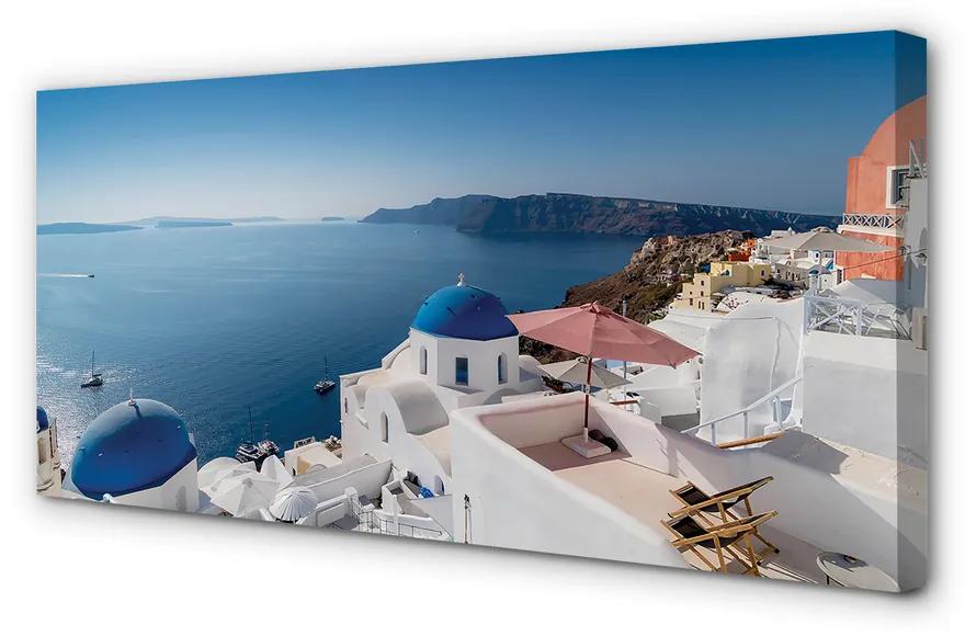 Obraz na plátne Grécko sea panorama budov 100x50 cm