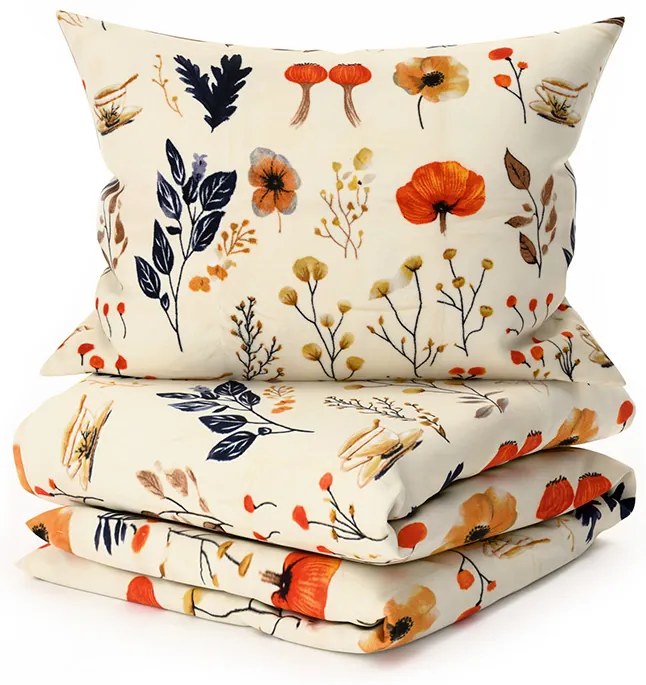 Mikroplyšové obliečky PAPAVA krémové Rozmer obliečky: 70 x 90 cm | 140 x 220 cm