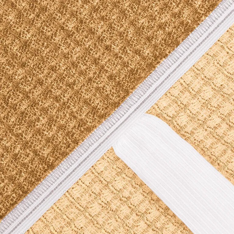 Super strečové poťahy RUBINIA zlatá rohová sedačka (š. 340 - 540 cm)