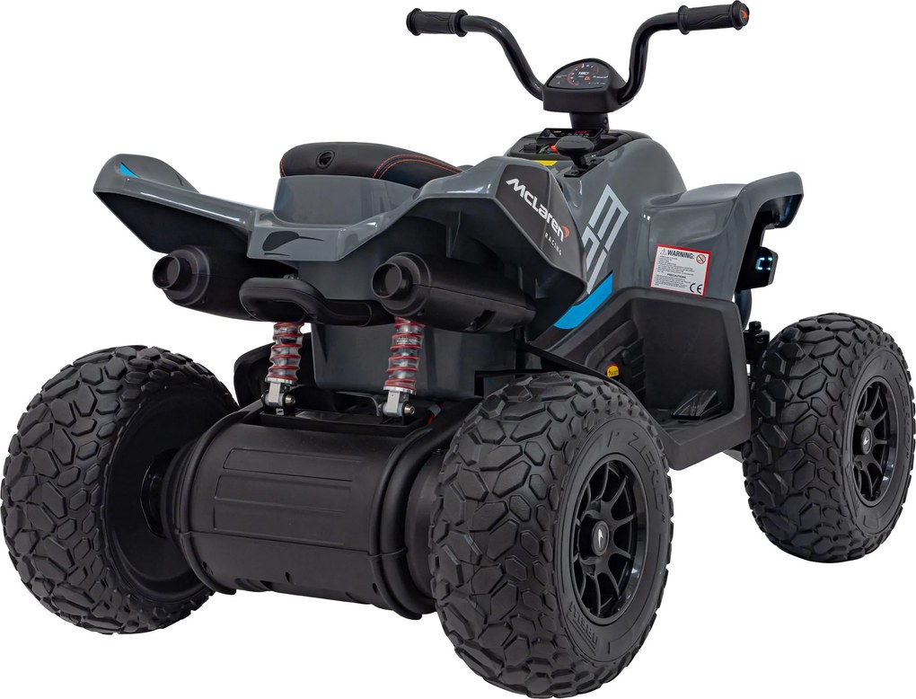 Ramiz McLaren Racing MCL 35 detská štvorkolka šedá + diaľkové ovládanie + pomalý štart + EVA + LED audio