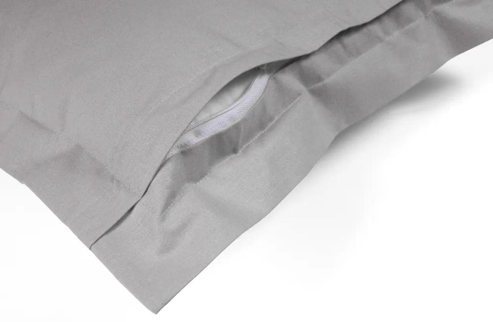Biante Bavlnená obliečka na vankúš s lemom Torino TON-007 Svetlo sivá 40 x 40 cm