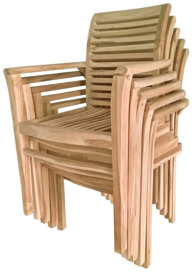 Záhradná stohovateľná stolička z teakového dreva Garden Pleasure Java