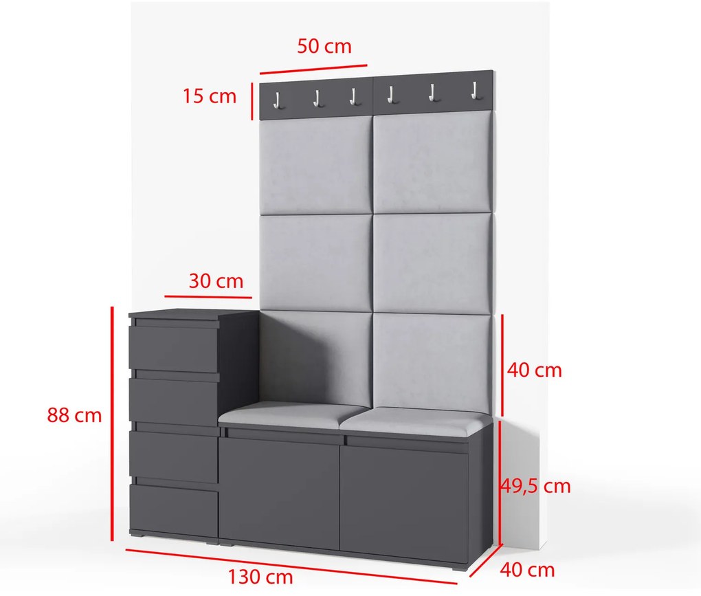 Predsieňová stena AMI 34 Sivá I Biela