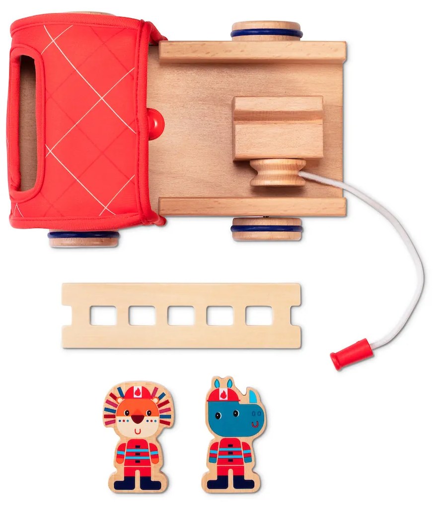 Lilliputiens – drevené hasičské vozidlo a nosorožec Marius