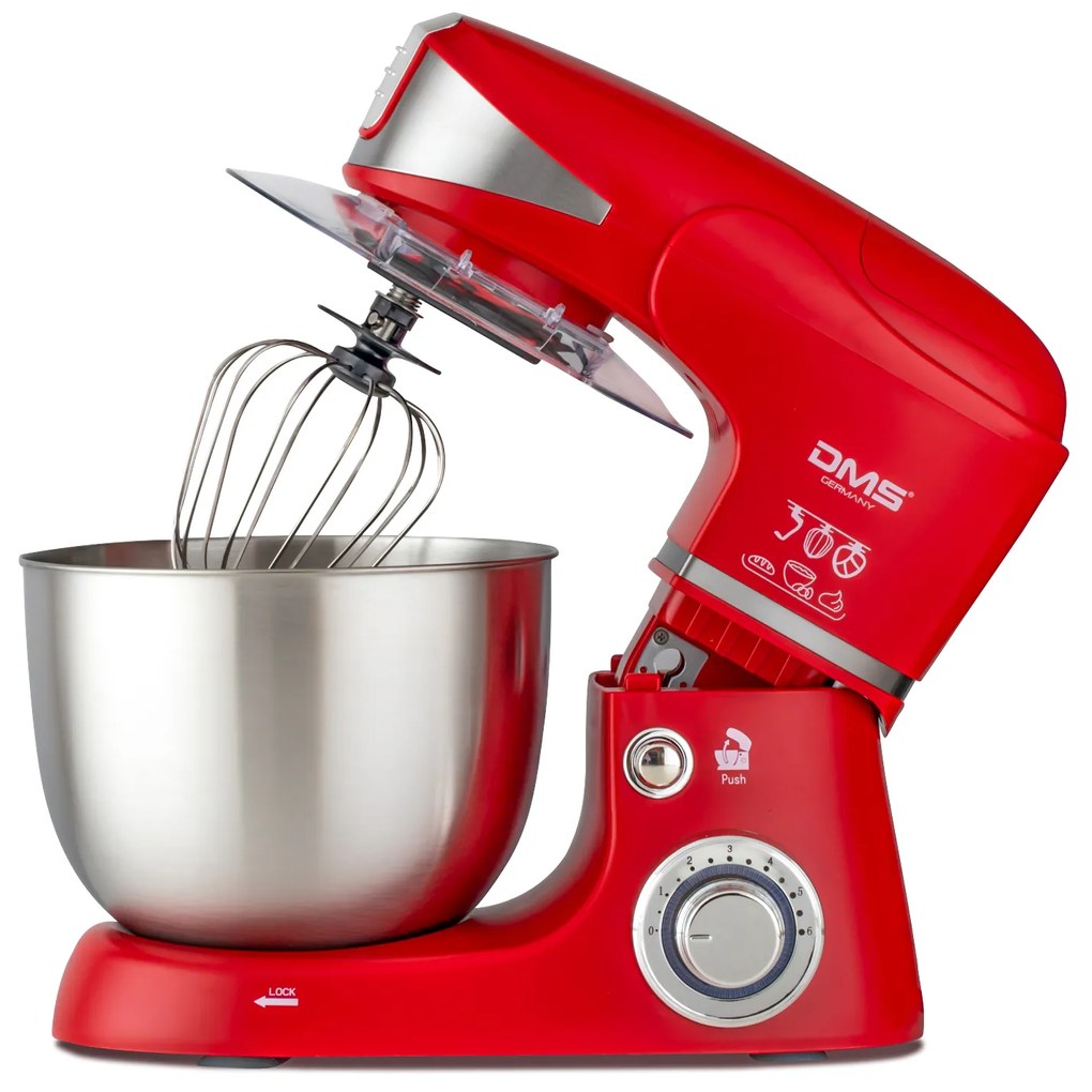 DMS Germany KMFB-1700 kuchynský robot 3v1 1700 W / kovové prevody / červená