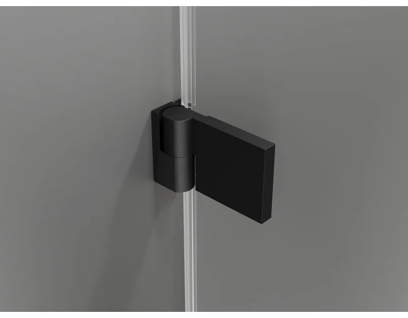 Mexen Lunar-B Duo výklopný sprchový kút 90 x 80 cm, číre sklo, čierna matná, 832-090L-080P-70-00