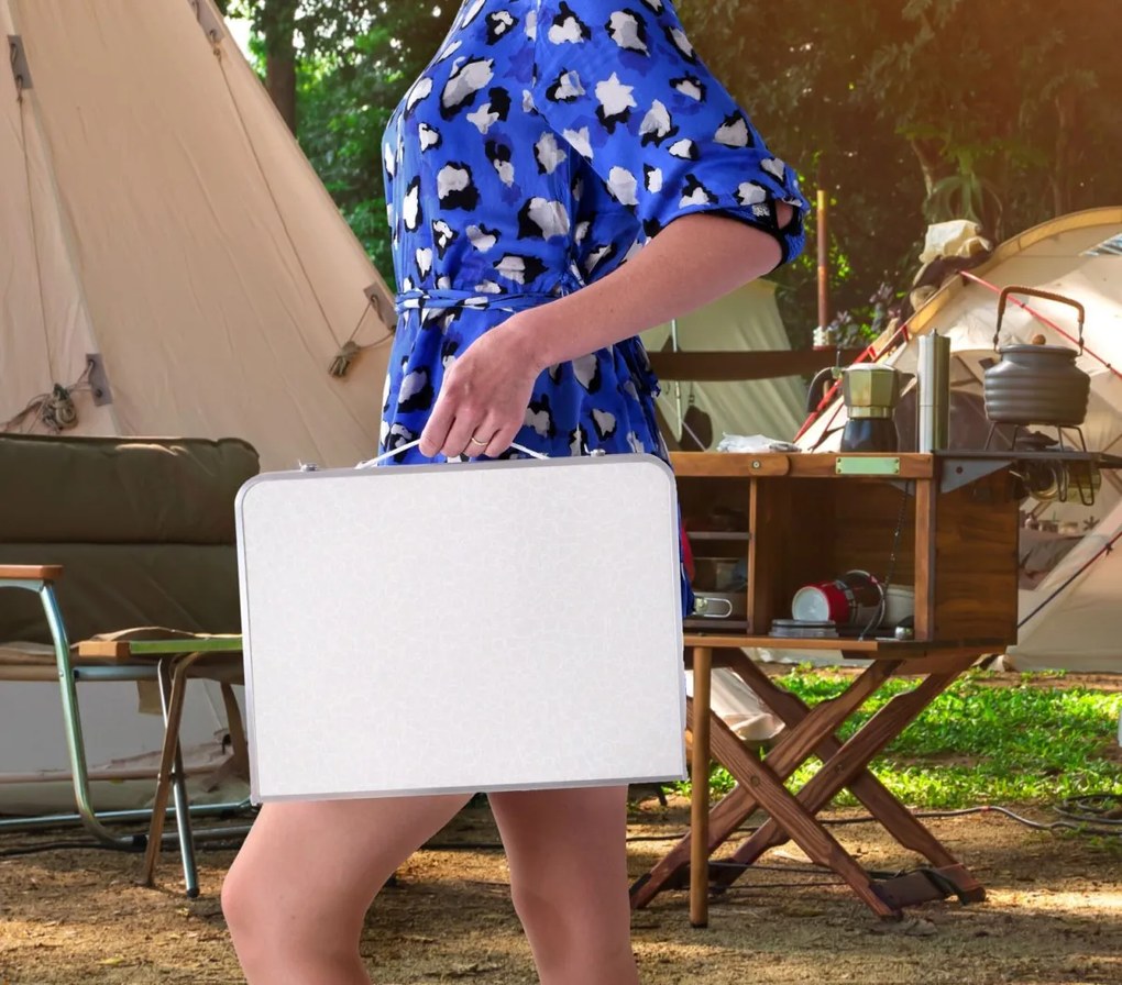 Skládací turistický stolek Marco bílý