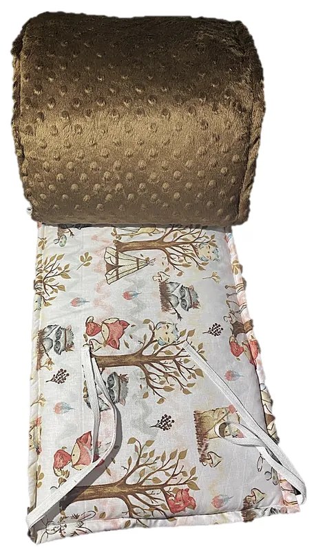 INTERMEDIC SK - Mantinel do postieľky Lesík / minky hnedá 180x30 cm