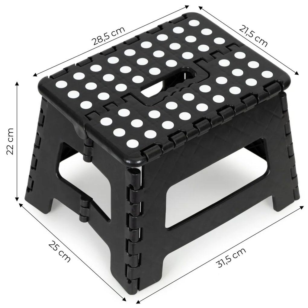 Skládacia stolička TABOR 22 cm čierna
