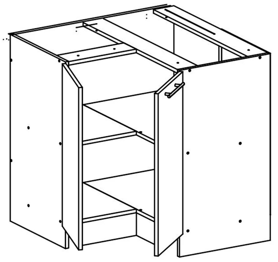 Dolná kuchynská skrinka, rohová Flor S-90N. Vlastná spoľahlivá doprava až k Vám domov. 788676