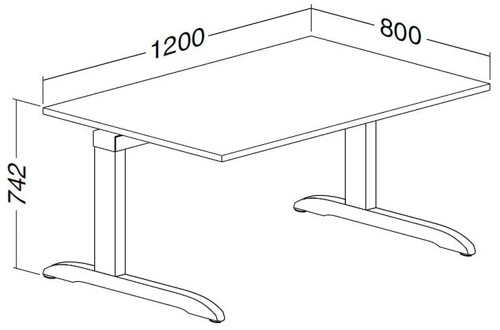 Stôl ProOffice C 80 x 120 cm, buk