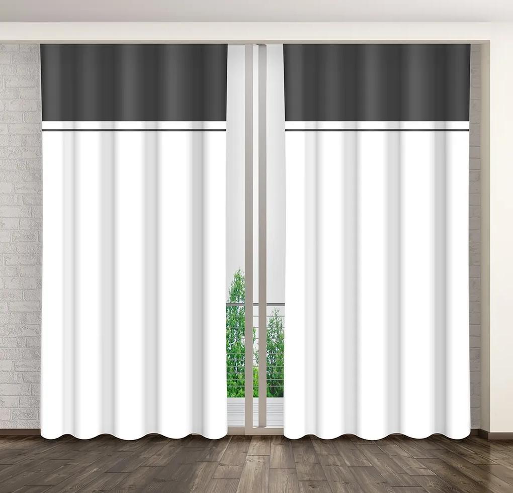 Elegantný čierno biely záves do obývačky 260 cm